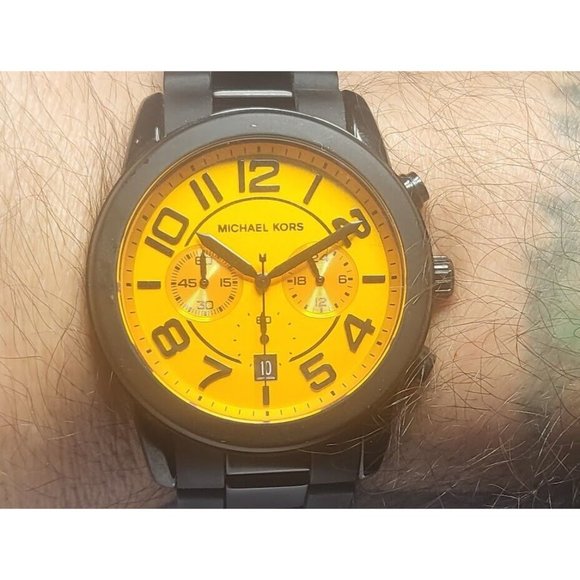 Michael Kors MK8328  Men's Designer CHRONOGRAPH Orange Face Watch $279.00 - Picture 2 of 5